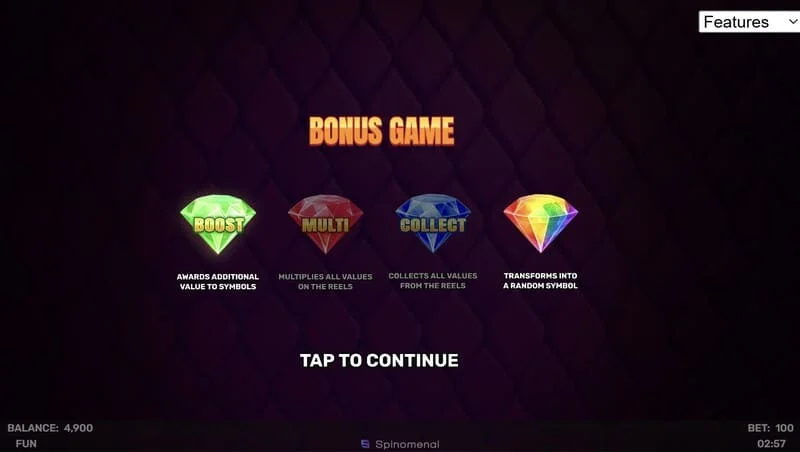 3 Sparking Crowns bonus game
